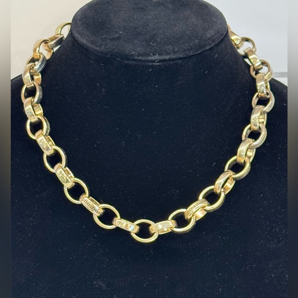 ✨ Vintage Linea by Louis Dell’Olio LS Chunky Gold-Tone Chain Necklace Adjustable - Picture 1 of 4